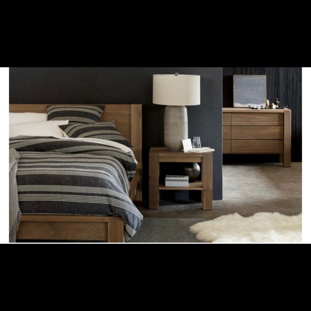Crate & Barrel Monterey King Duvet/ Grey